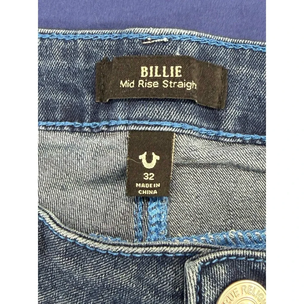 True Religon Billie Mid Rise Straight Jeans Denim Size 32 Men‎